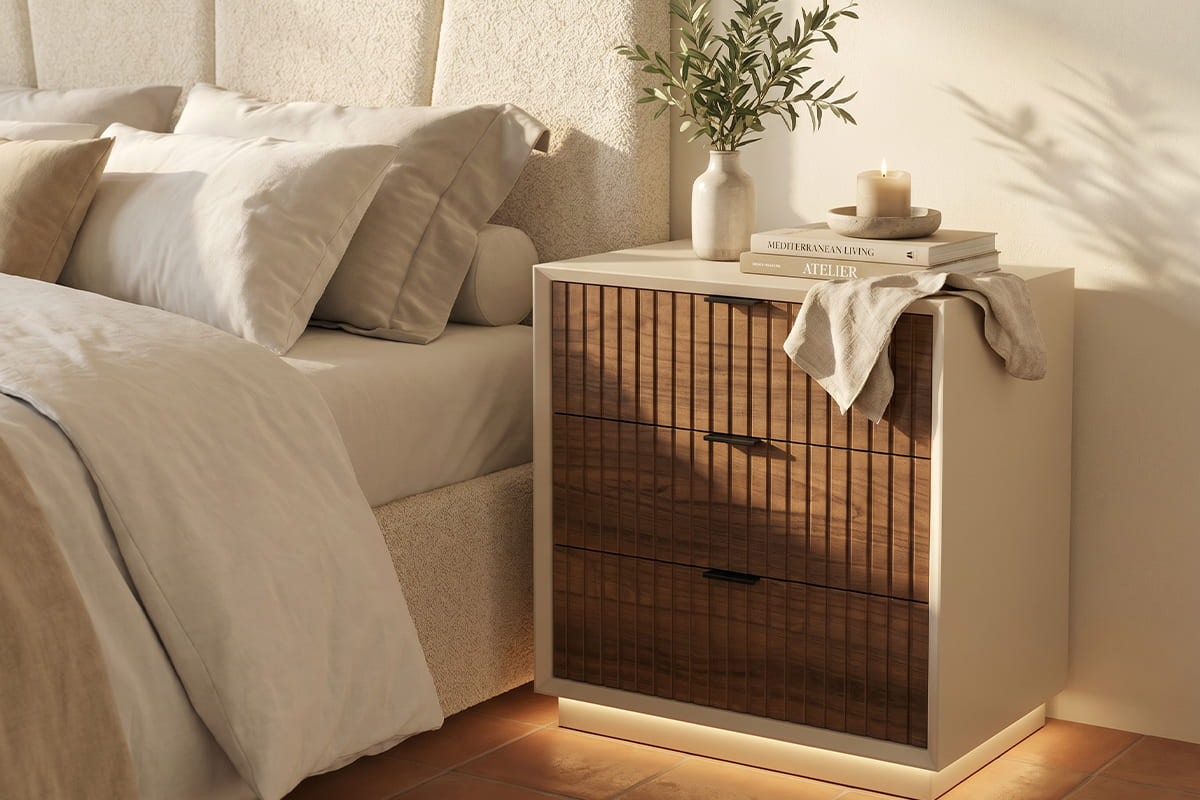 Detalle mueble mesita cabecero